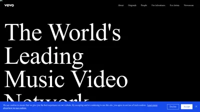 Screenshot of Vevo.com