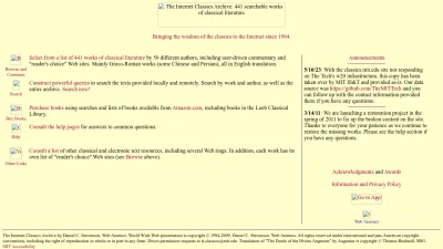 Screenshot of Classics.mit.edu