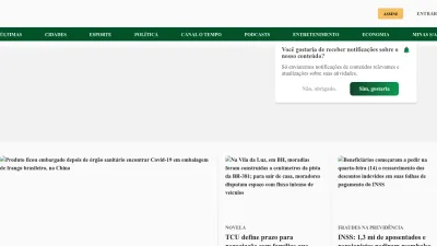 Screenshot preview of otempo.com.br