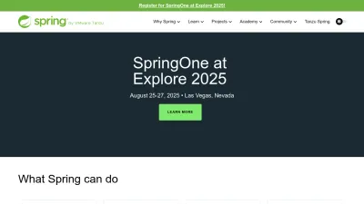 Screenshot preview of spring.io