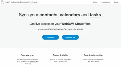 Screenshot of Davx5.com