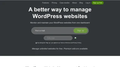 Screenshot of Managewp.com