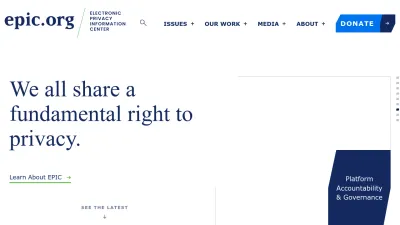 Screenshot of Epic.org