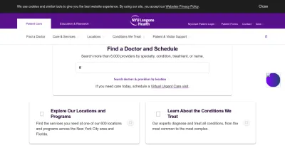 Screenshot of Nyulangone.org