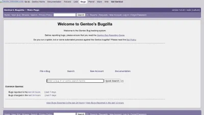 Screenshot of Bugs.gentoo.org
