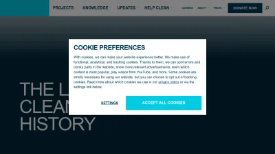 Screenshot of Theoceancleanup.com