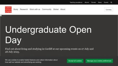 Screenshot of Cardiff.ac.uk