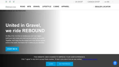 Screenshot of Bike.shimano.com