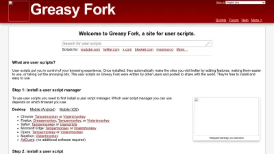 Screenshot of Greasyfork.org