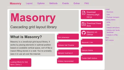 Screenshot of Masonry.desandro.com