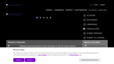 Screenshot of Opg.optica.org