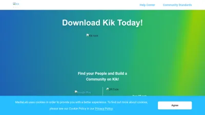 Screenshot of Kik.com