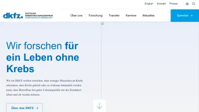 Screenshot of Dkfz.de