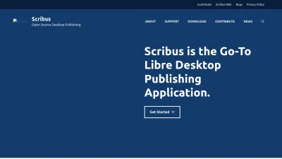 Screenshot of Scribus.net