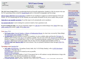 Screenshot preview of tug.org