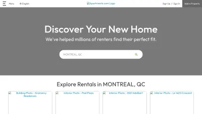 Screenshot preview of apartments.com