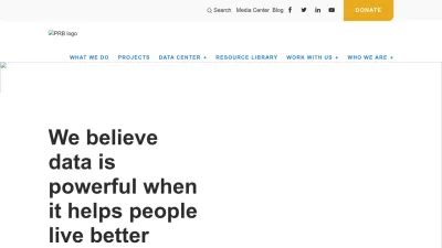 Screenshot preview of prb.org