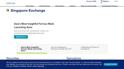 Screenshot of Sgx.com