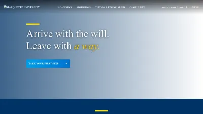 Screenshot of Marquette.edu