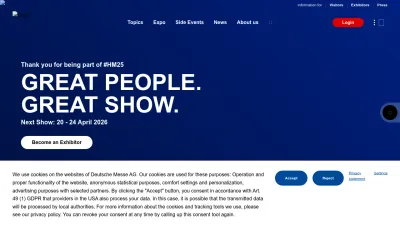 Screenshot of Hannovermesse.de