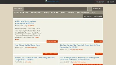 Screenshot of Journal.burningman.org