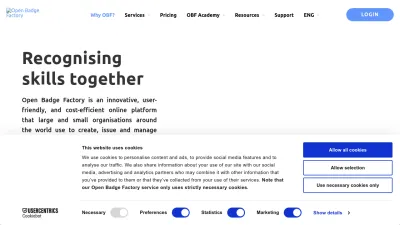 Screenshot of Openbadgefactory.com