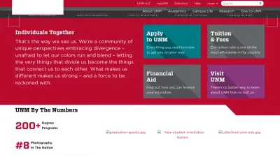 Screenshot preview of unm.edu