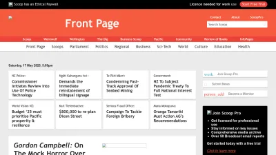 Screenshot of Scoop.co.nz