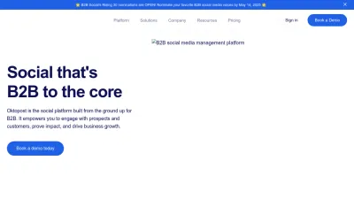 Screenshot of Oktopost.com
