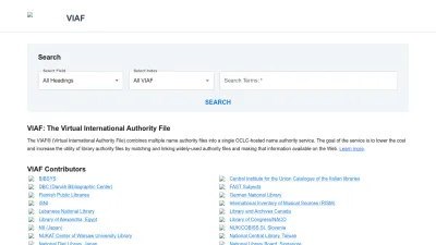 Screenshot of Viaf.org