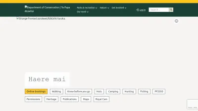 Screenshot of Doc.govt.nz