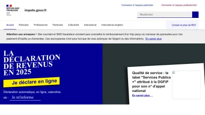 Screenshot of Impots.gouv.fr