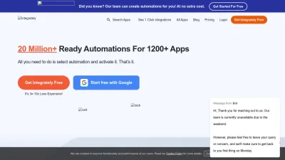 Screenshot of Integrately.com