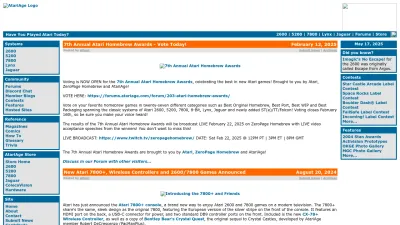 Screenshot of Atariage.com