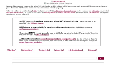 Screenshot preview of panix.com