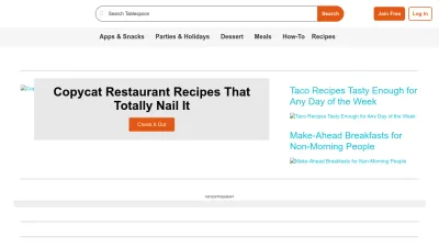 Screenshot preview of tablespoon.com