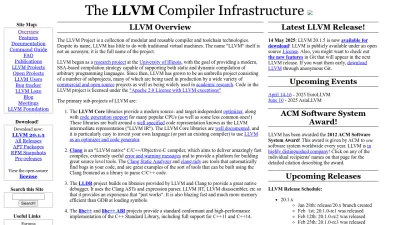 Screenshot preview of llvm.org