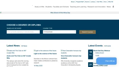 Screenshot of Wits.ac.za