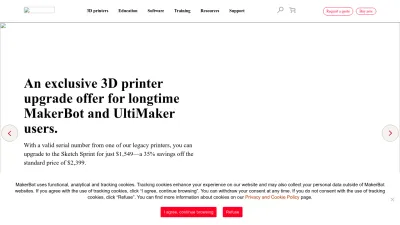 Screenshot of Makerbot.com