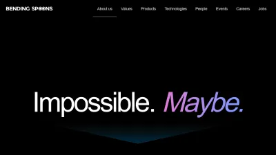 Screenshot of Bendingspoons.com