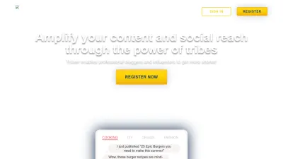 Screenshot of Triberr.com