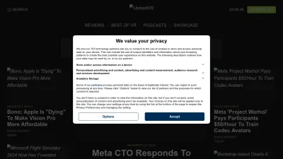 Screenshot of Uploadvr.com