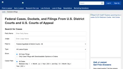 Screenshot of Dockets.justia.com