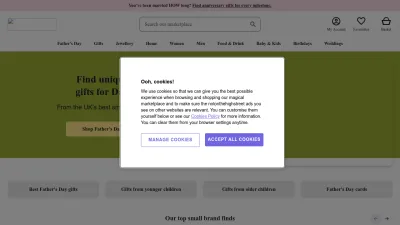 Screenshot preview of notonthehighstreet.com