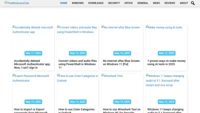 Screenshot of Thewindowsclub.com