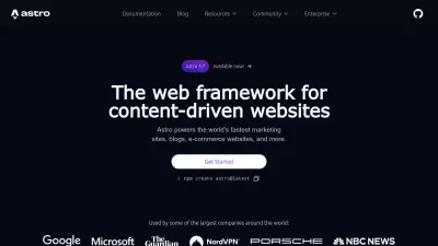 Screenshot of Astro.build