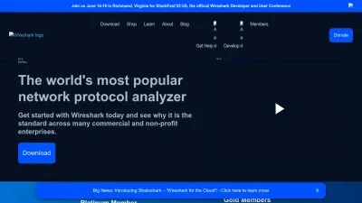 Screenshot preview of wireshark.org