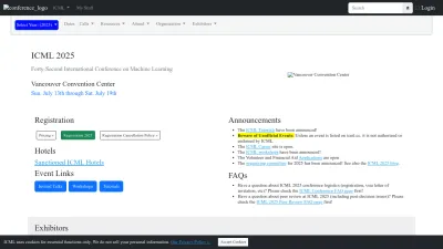 Screenshot of Icml.cc