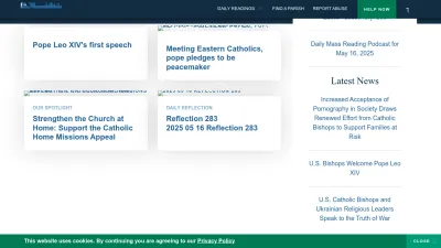 Screenshot of Usccb.org