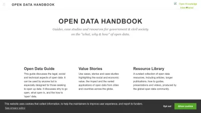 Screenshot of Opendatahandbook.org